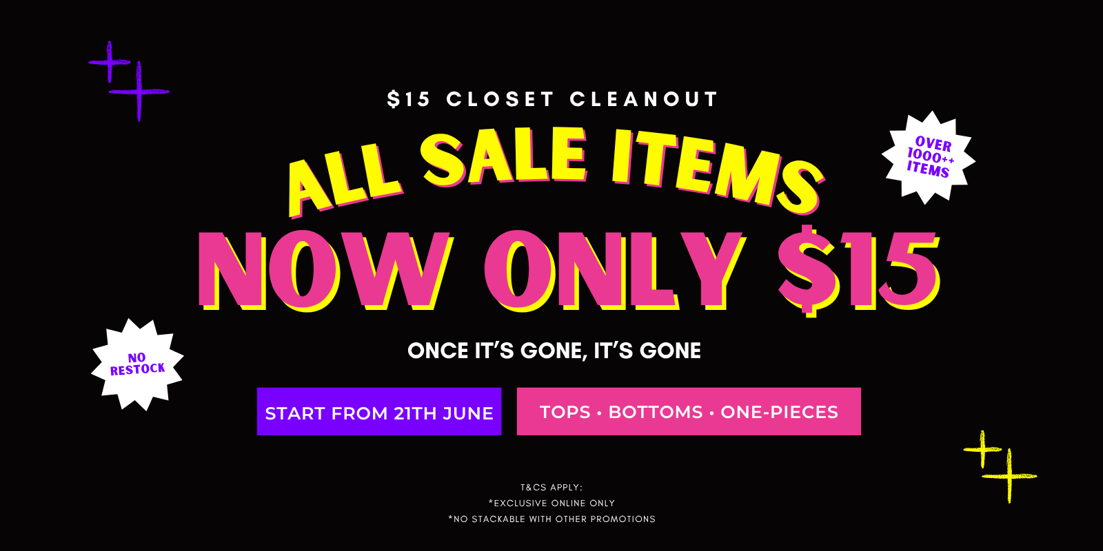 All sale item $15