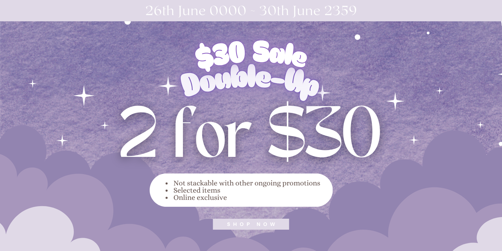 ✌️$30 Sale Double-Up