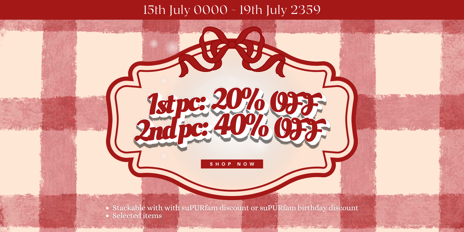 Mid Month Special 🔓 1st item: 20% OFF | 2nd item: 40% OFF 