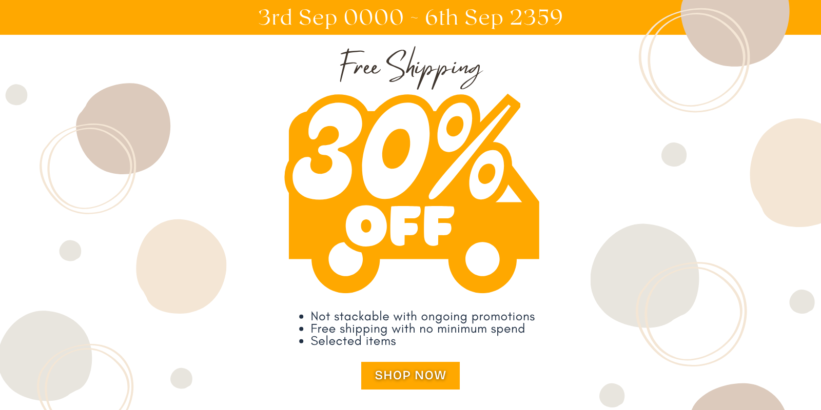 (3rd Sep 0000 ~ 6th Sep 2359 ) 🚚 30% & Free Shipping