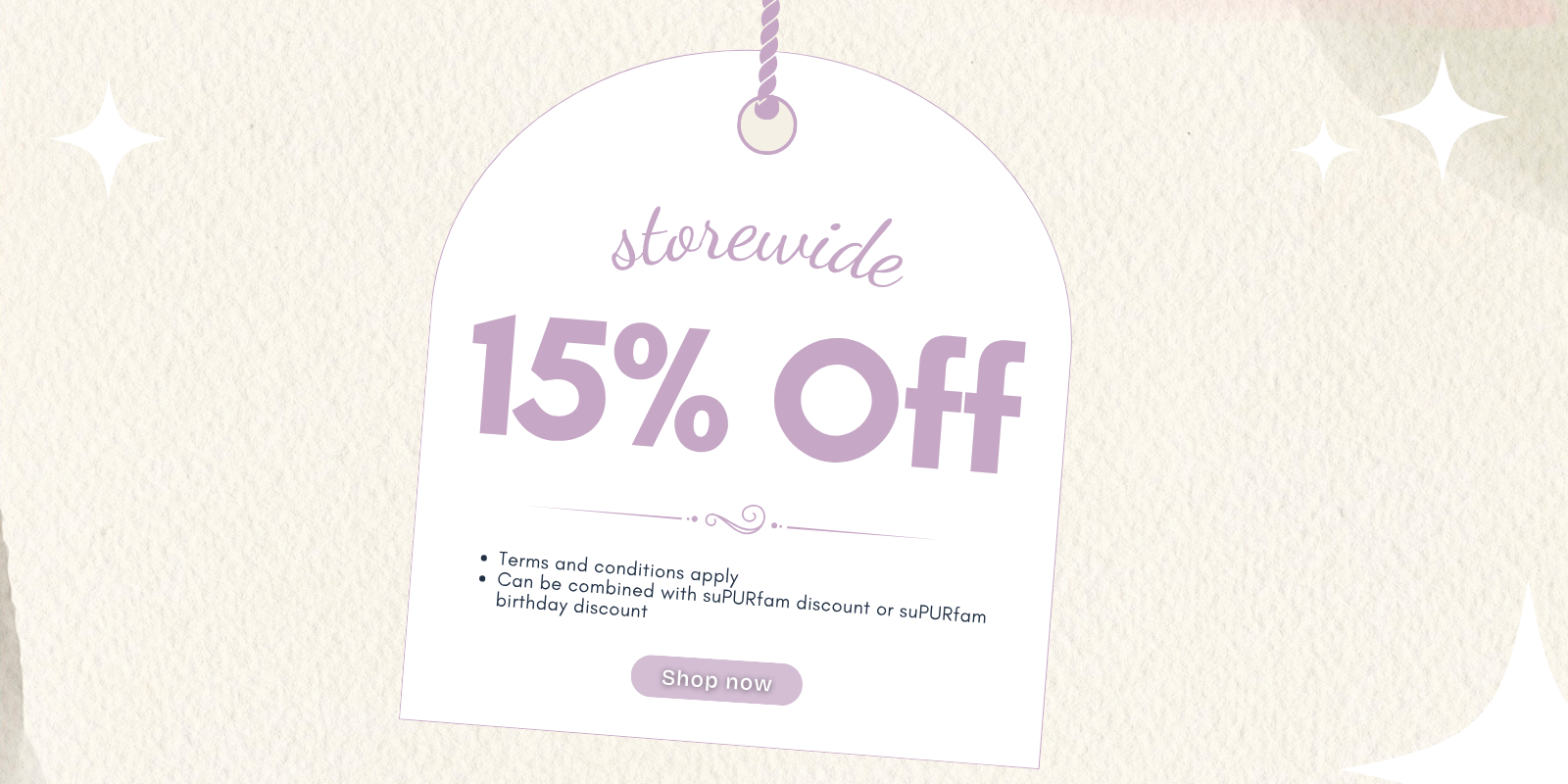 (9th Sep 0000 ~ 15th Sep 2359)  15% off storewide