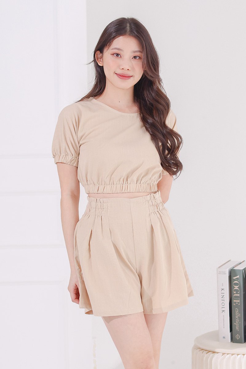 Loreley Elastic Waistband Top Sand