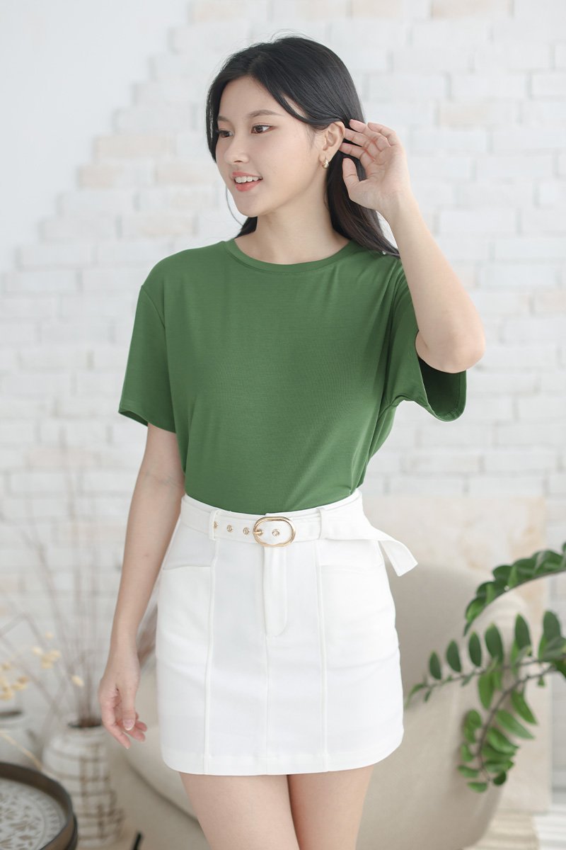 [RESTOCK] Kathy Basic Crop T-Shirt Forest