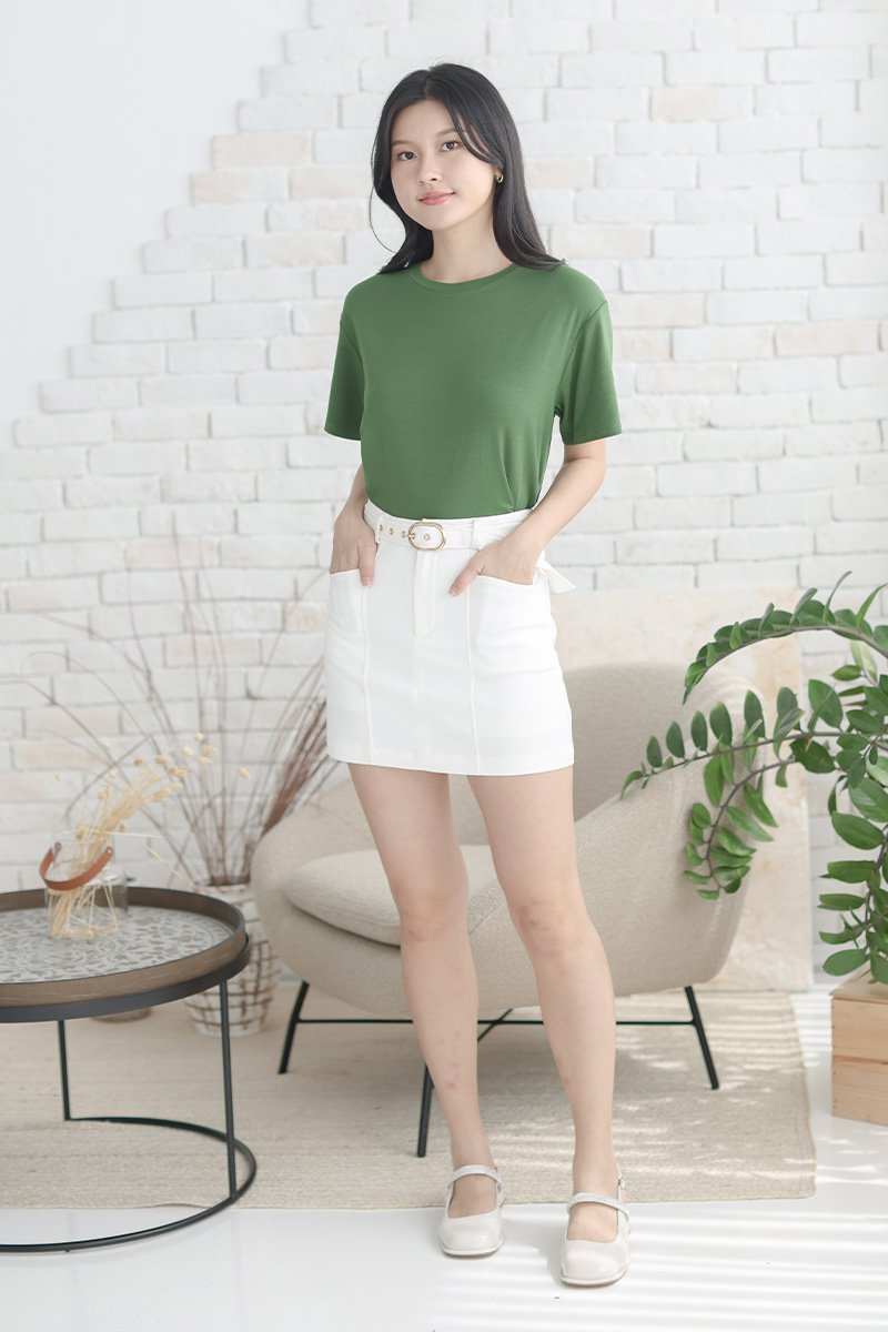 [RESTOCK] Kathy Basic Crop T-Shirt Forest