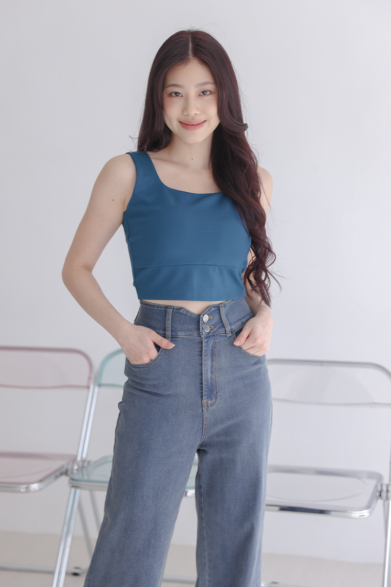 Edna Padded Crop Top Teal