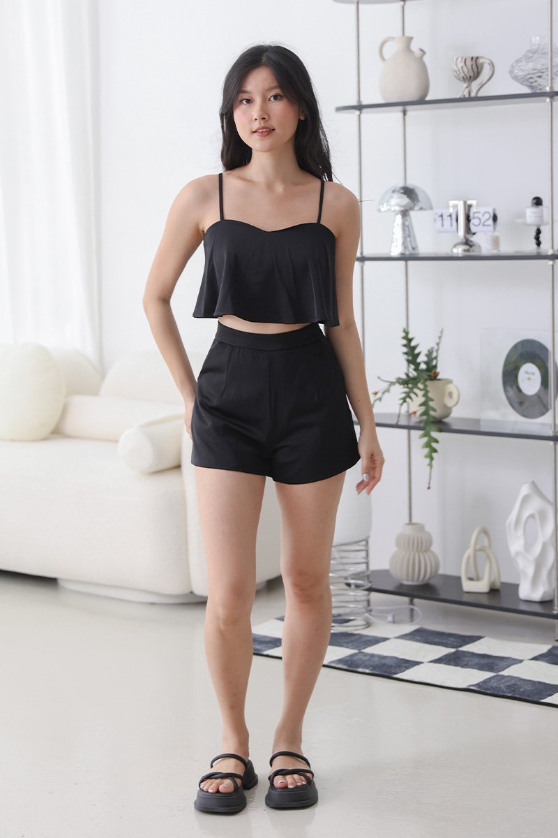 Feona Silky Shorts Black