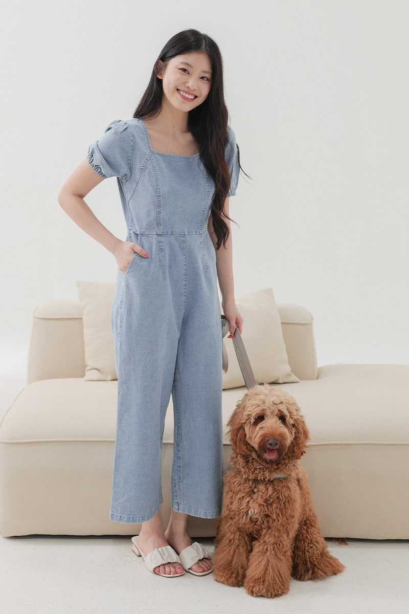 [RESTOCK] Charlie Denim Zipped Jumpsuit Dark Wash