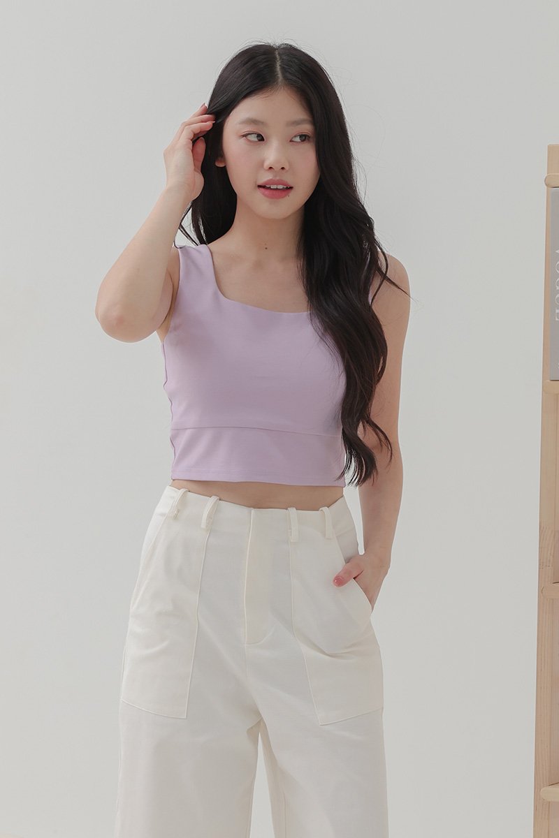 Edna Padded Crop Top Lilac
