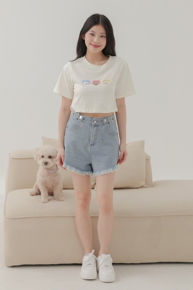 Chayan Poodle Heart Cropped Top Daffodil