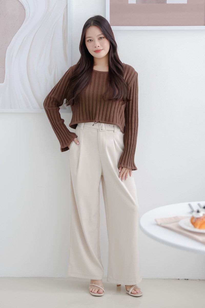 Starlight Knitted Cropped Sweater Mocha