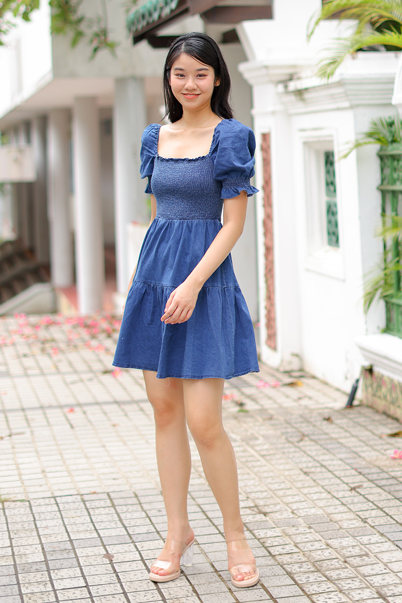 Korean on sale denim dress