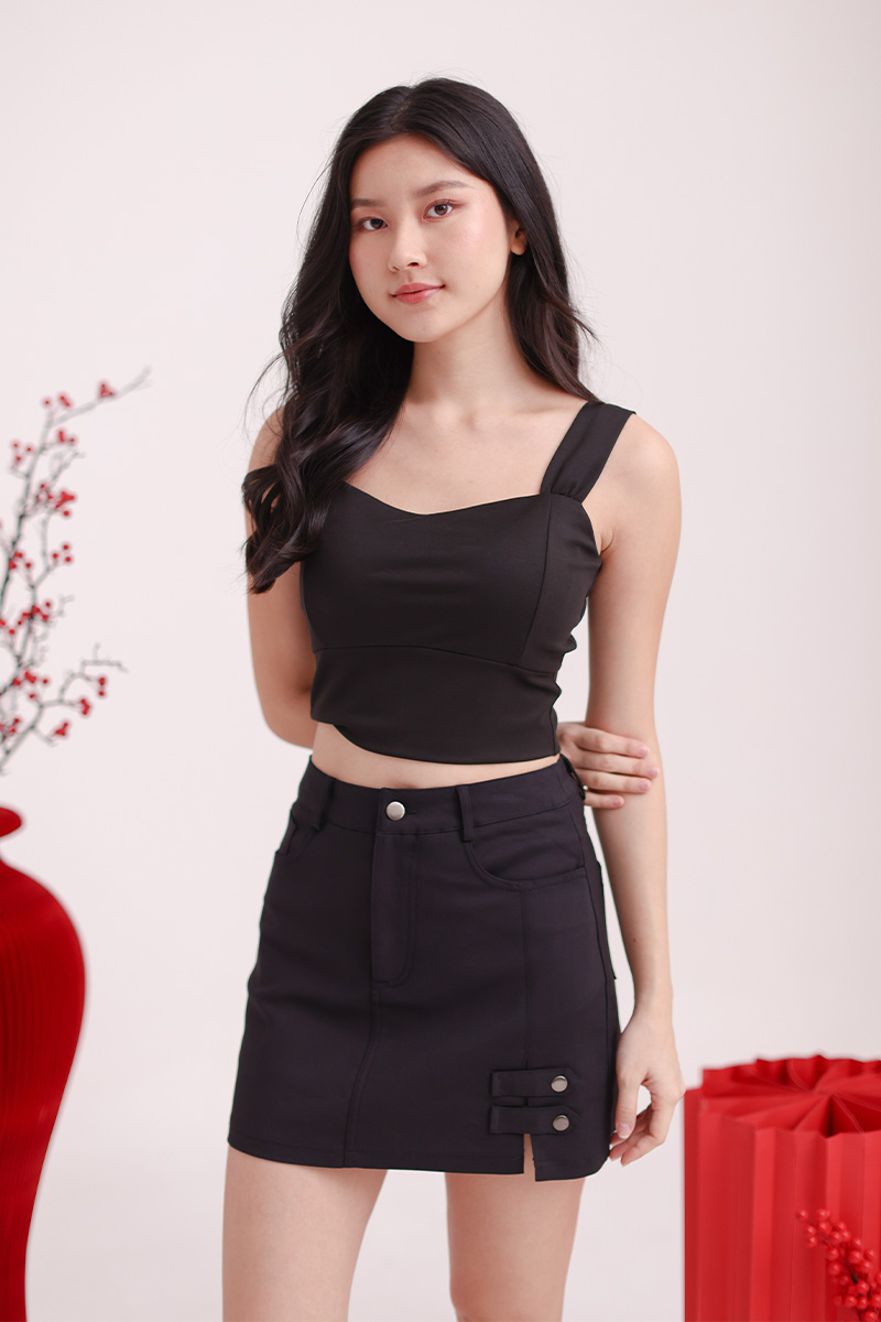 [RESTOCK] Jael Side Slit Skort Black
