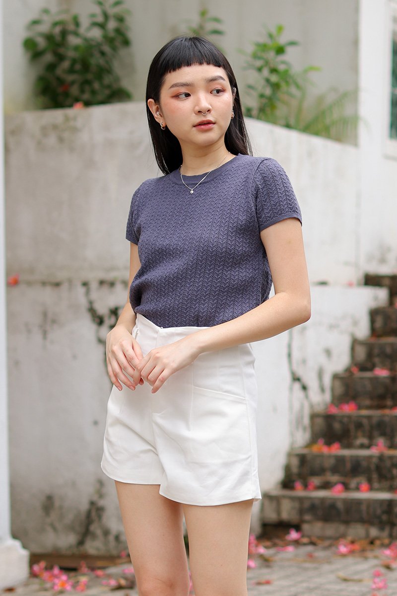 Anica Knit Top Navy