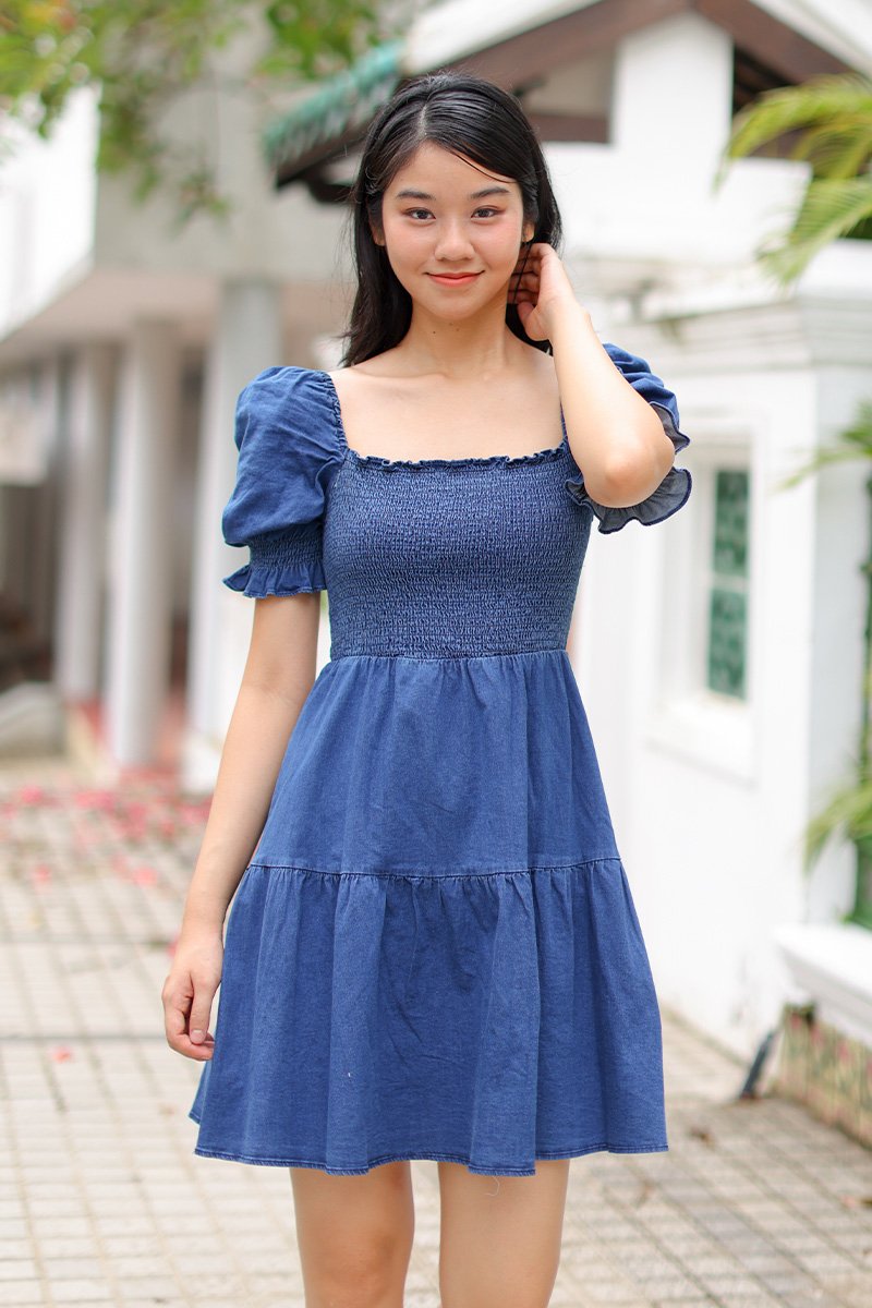Ivy90318A Teens girls denim dress fashion| Alibaba.com