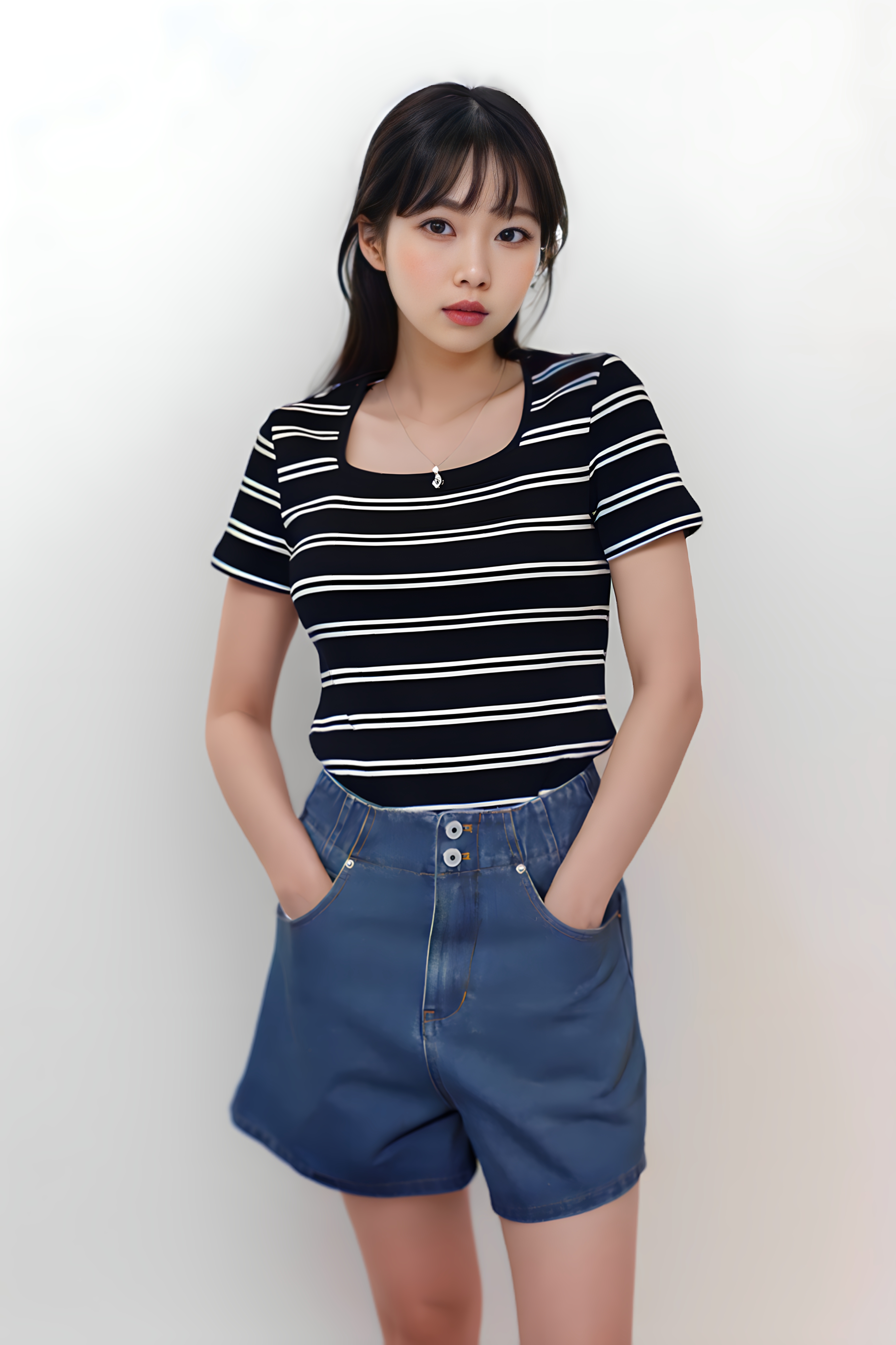 Larson Double Button Denim Shorts Dark Wash