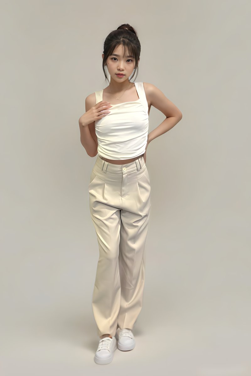 Axel Side Ruched Top Ivory