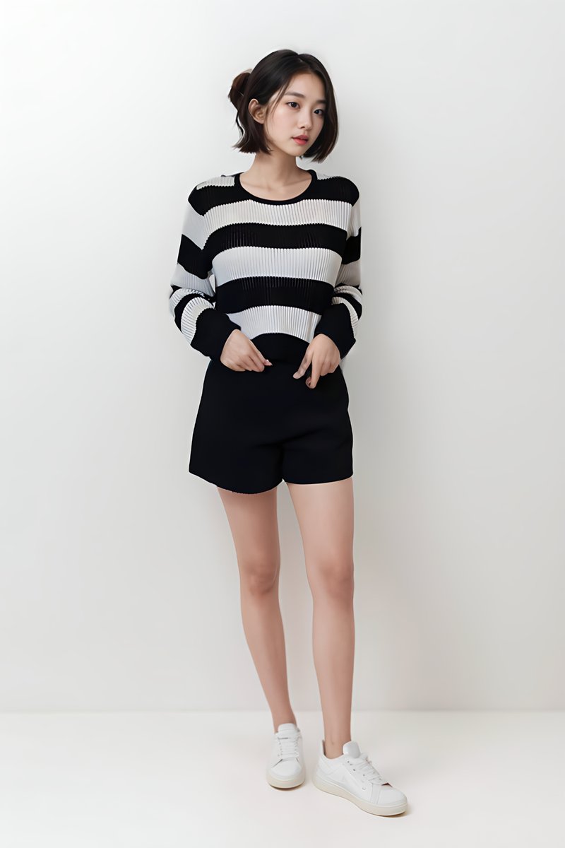 Bae Striped Knit Sweater Black