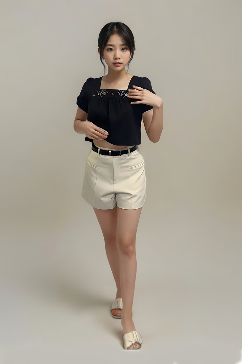 Nevelle Belted Tweed Shorts Cream