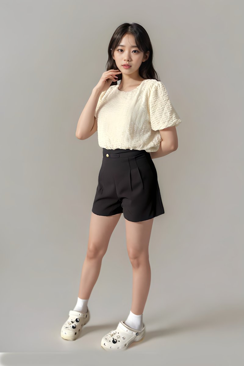 Ammie Overlapped Pleated Shorts Black