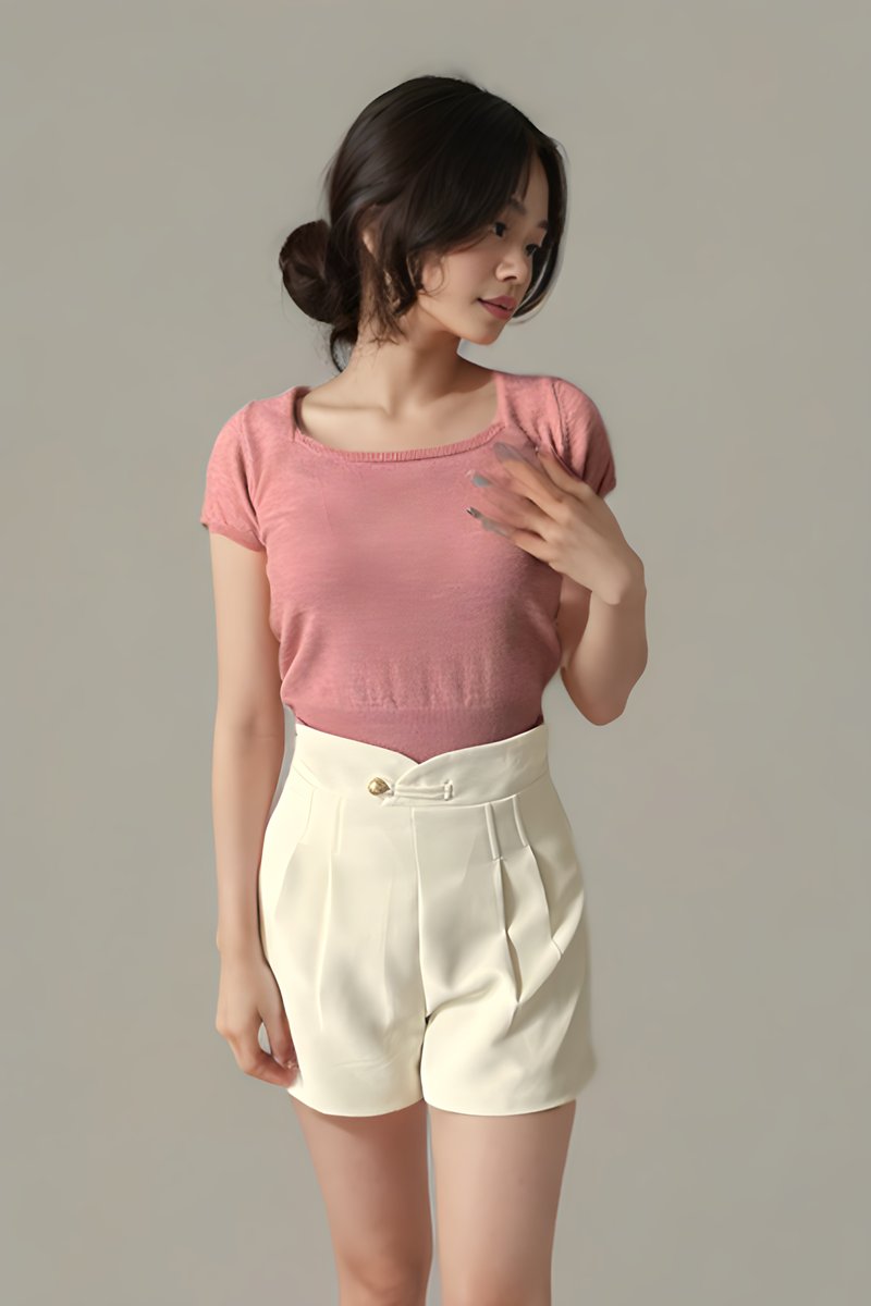 Rozette Knit Top Muted Rose