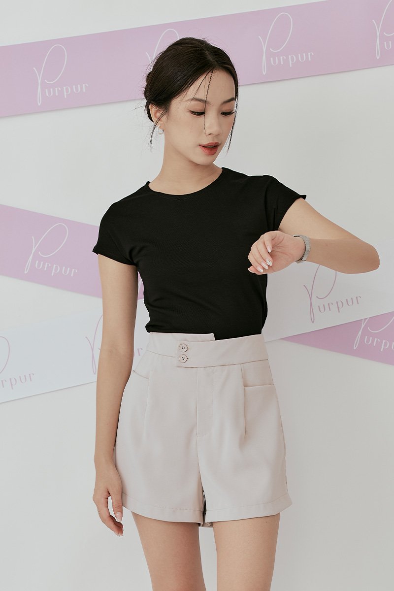 Emily Cap Sleeve Top Black