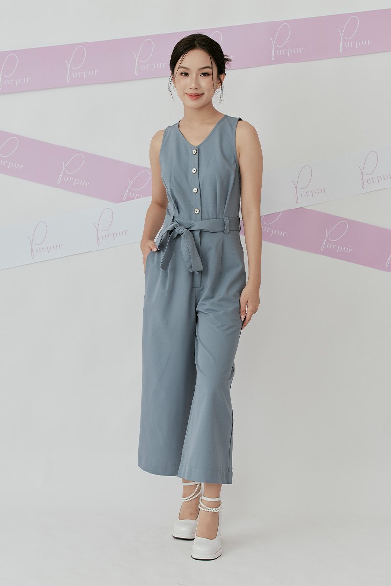 Valen Sash Tie Maxi Jumpsuit Teal