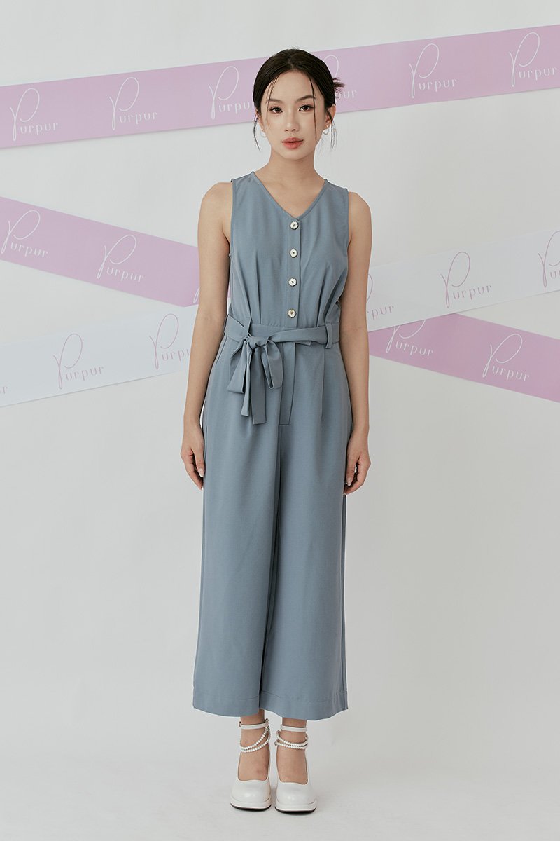 Valen Sash Tie Maxi Jumpsuit Teal