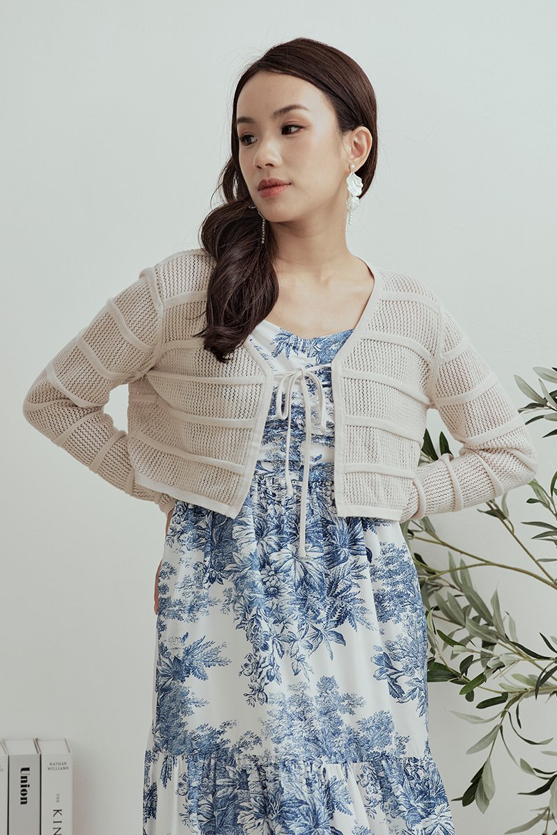 Fawn Tie-Front Cardigan Beige