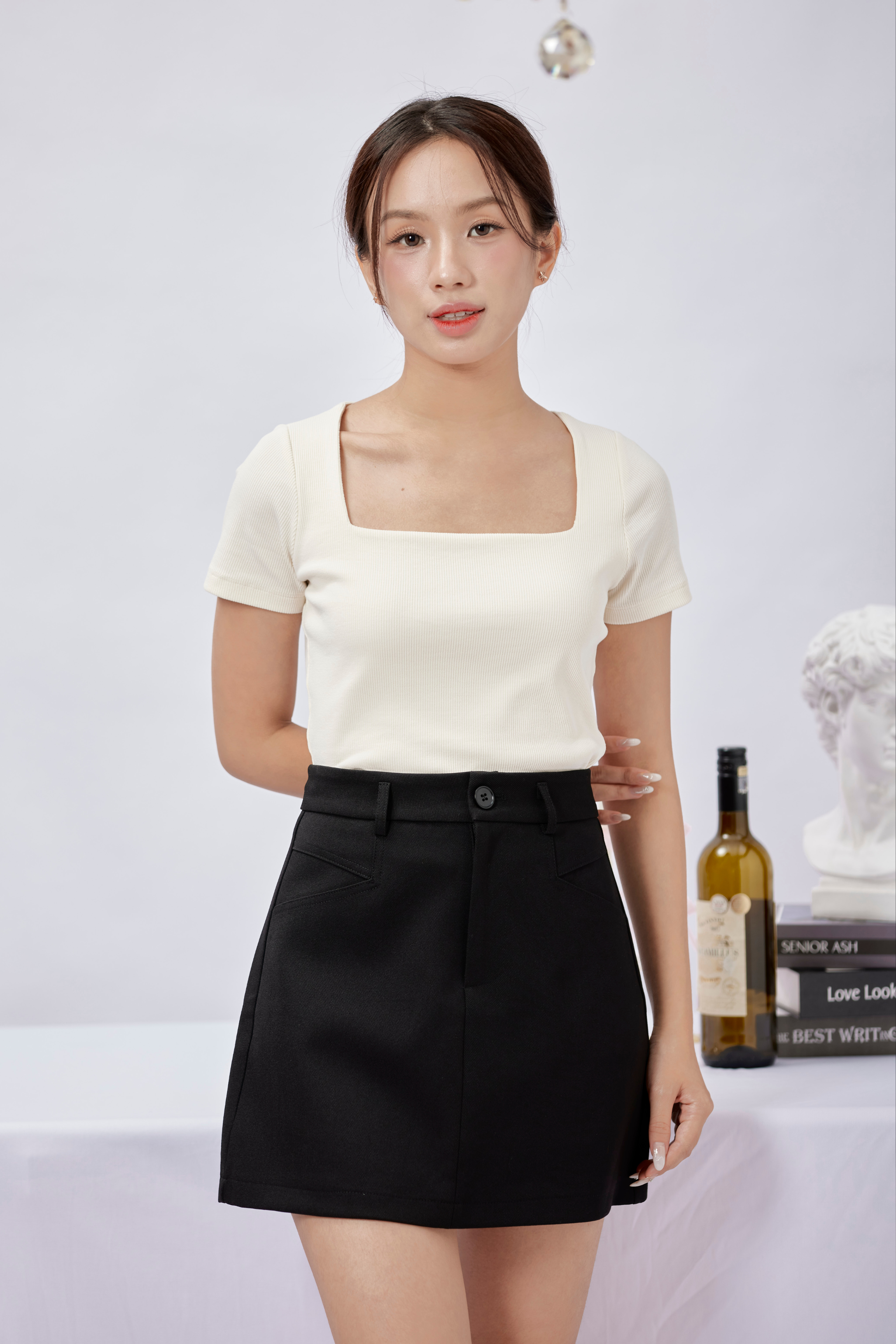 [RESTOCK 2] Curie Square Neck Top Beige