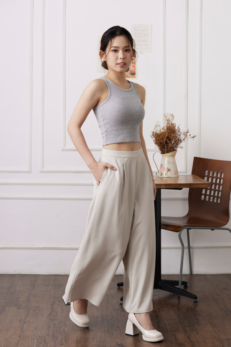 Maxine Wide Leg Pants Cream