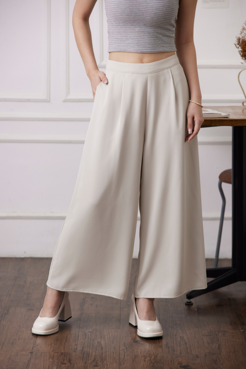 Maxine Wide Leg Pants Cream