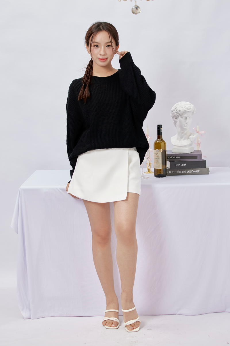 Long Sleeve Knit Top Black