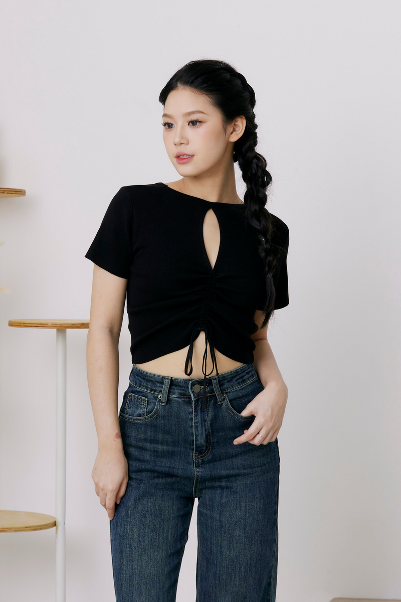 Allure Switch Two Way Knit Top Black