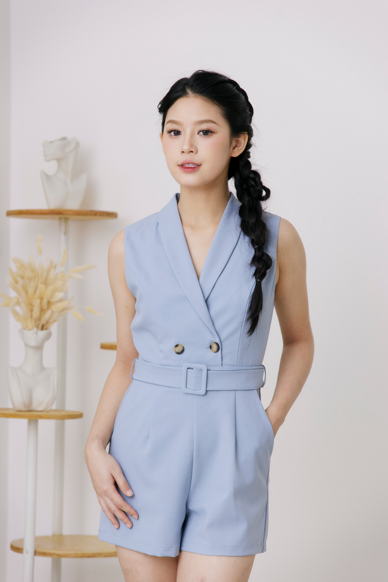 Civic Style Romper Light Blue