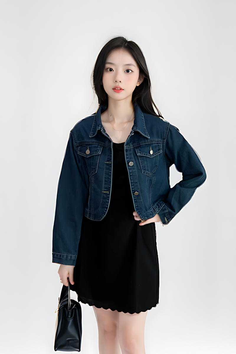 Judith Crip Denim Jacket Dark Wash