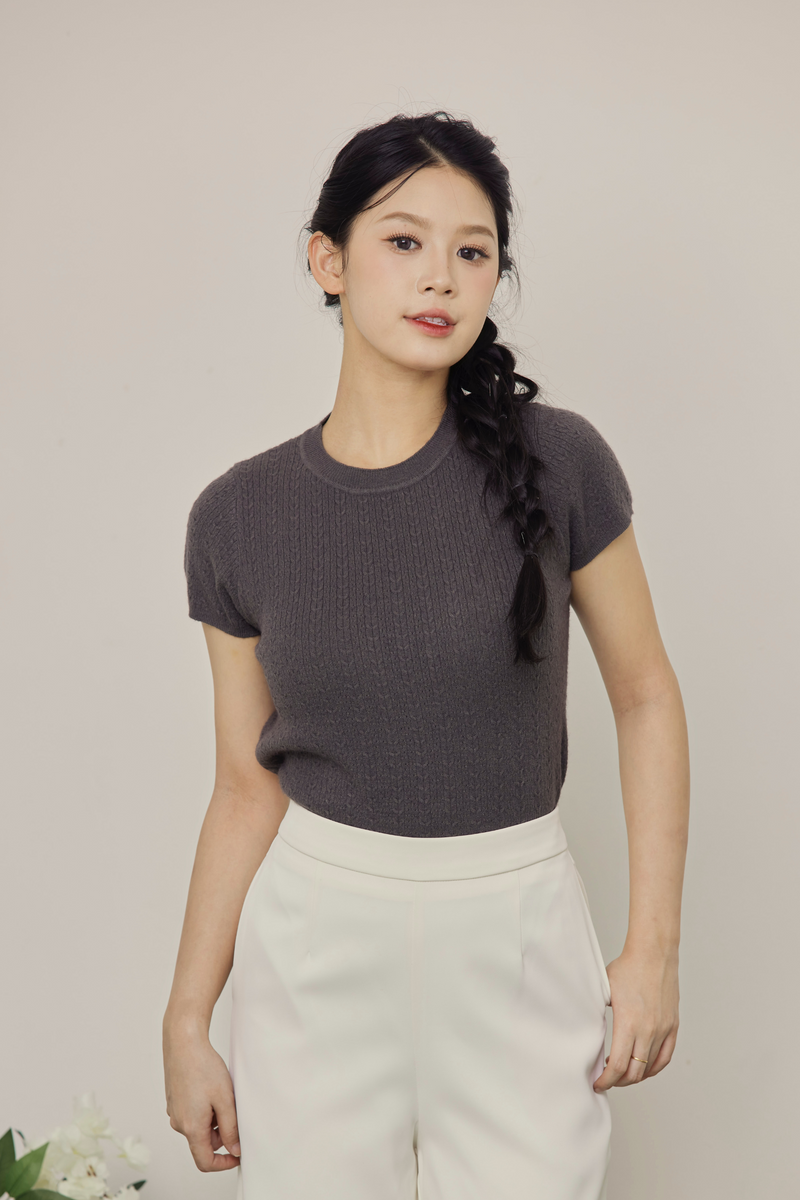 Skylar Knit Top Grey