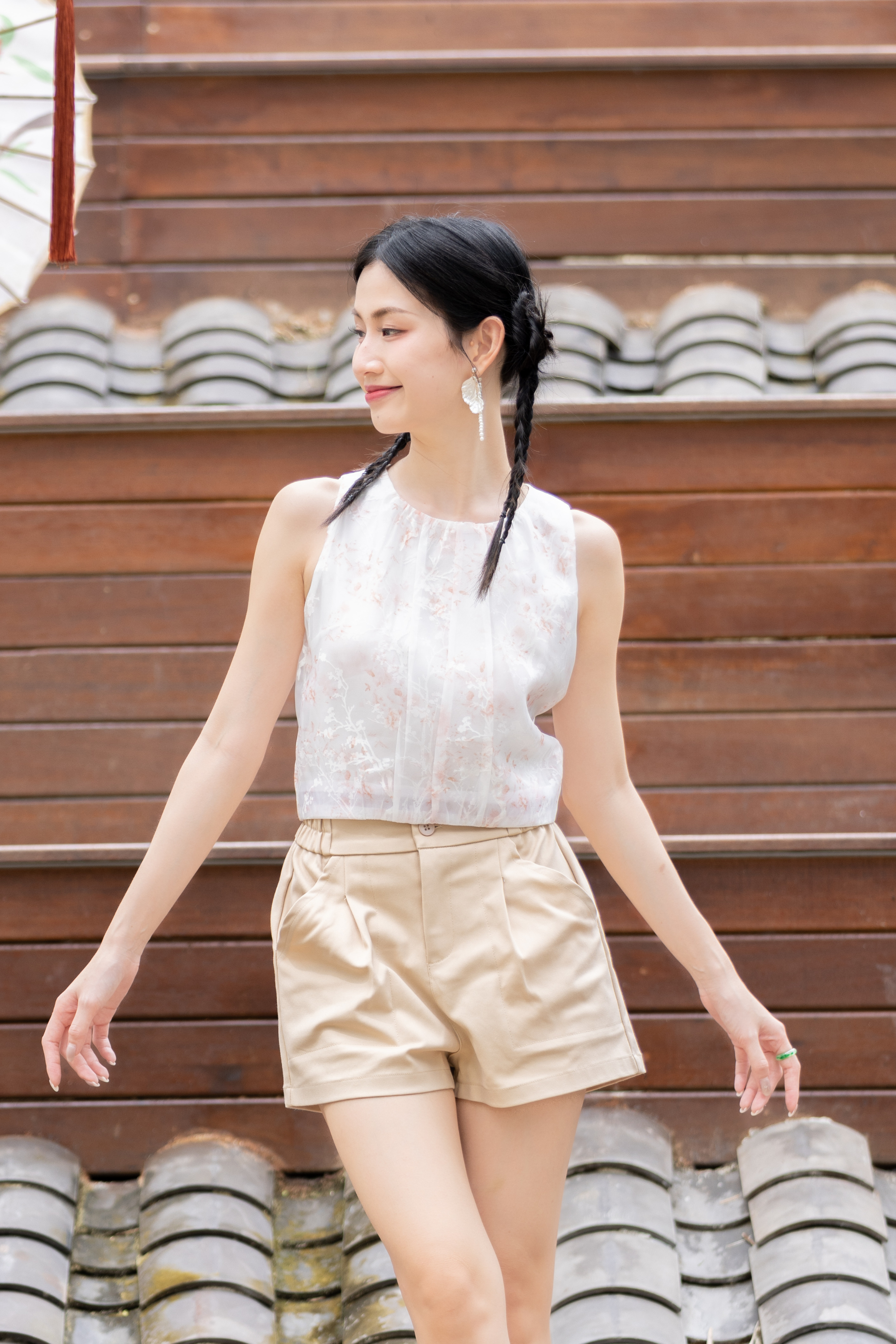 [RESTOCK] Elastic Waistband Relaxed Shorts Beige