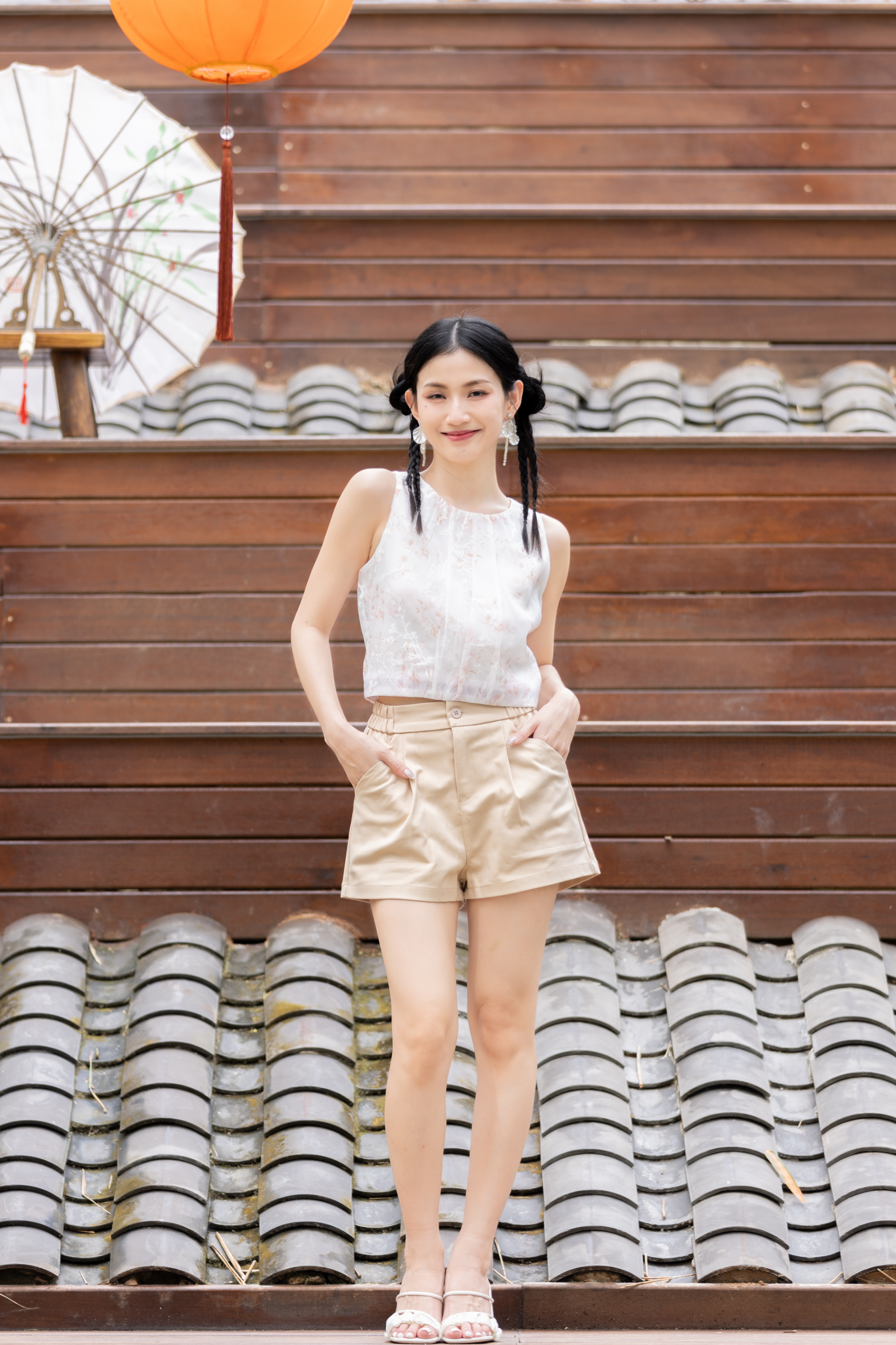 [RESTOCK] Elastic Waistband Relaxed Shorts Beige