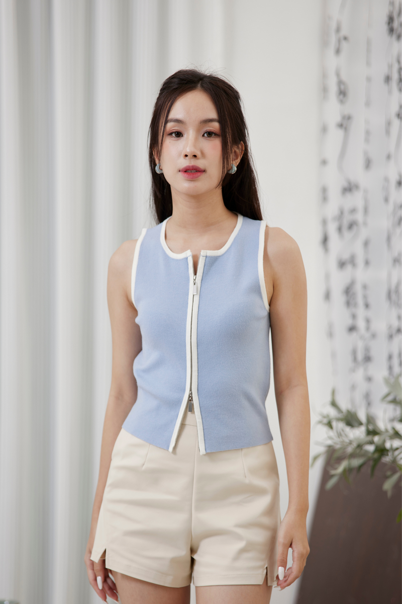 Elowen 2 Way Zip Tank Top Sky