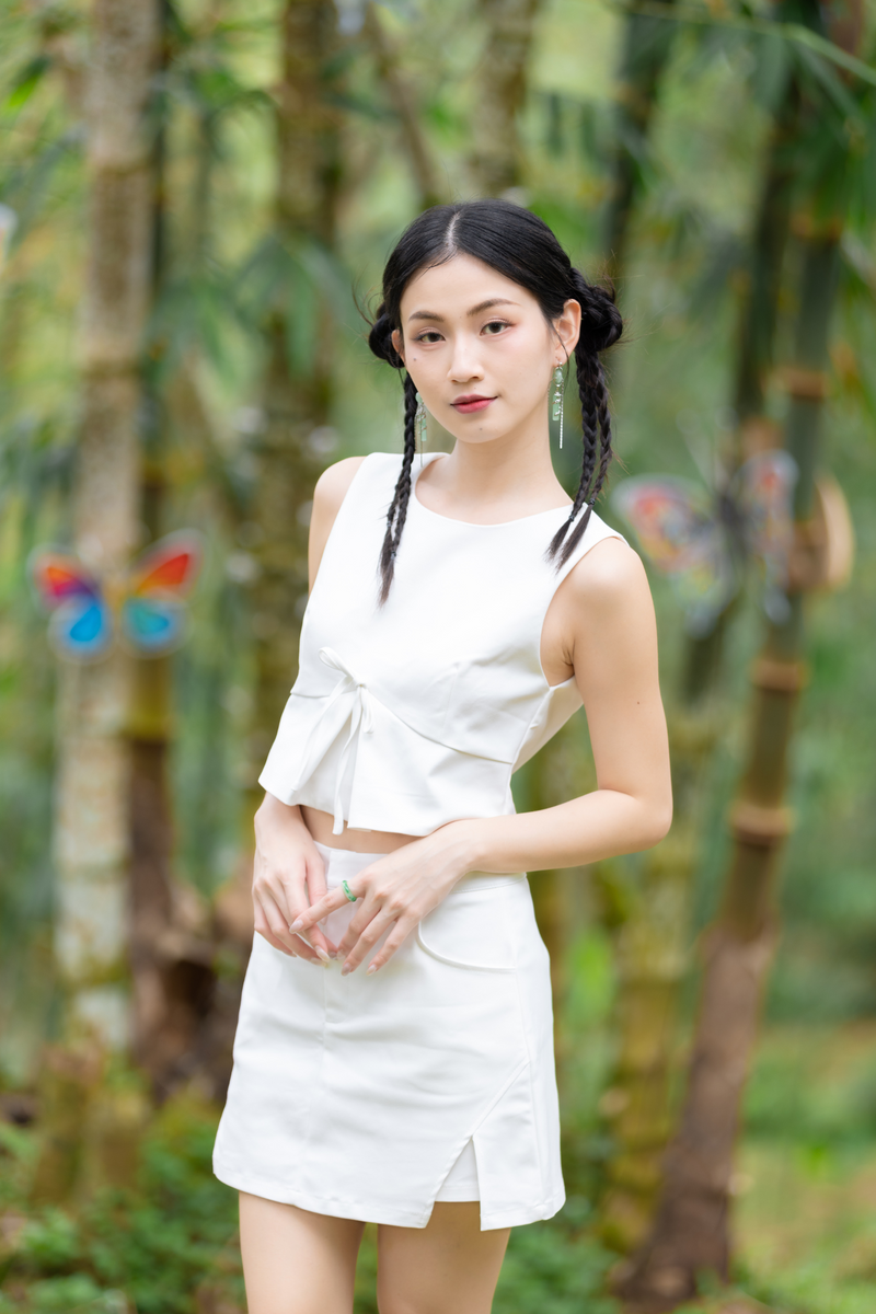 [Backorder] Harper V-Slits Skirt Ivory