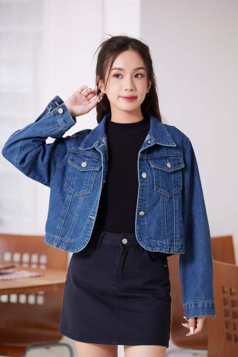 [RESTOCK] Judith Crip Denim Jacket Dark Wash