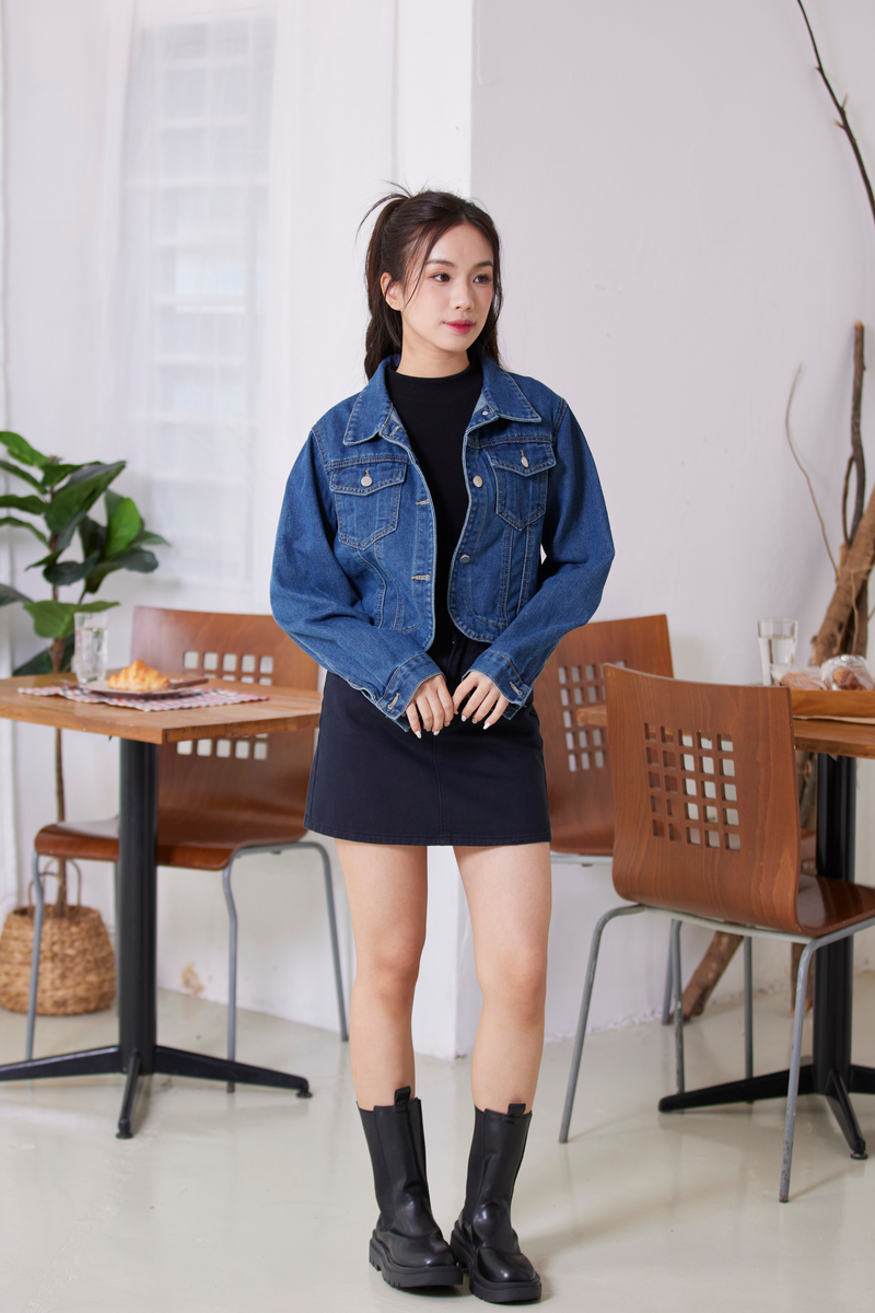 [RESTOCK] Judith Crip Denim Jacket Dark Wash