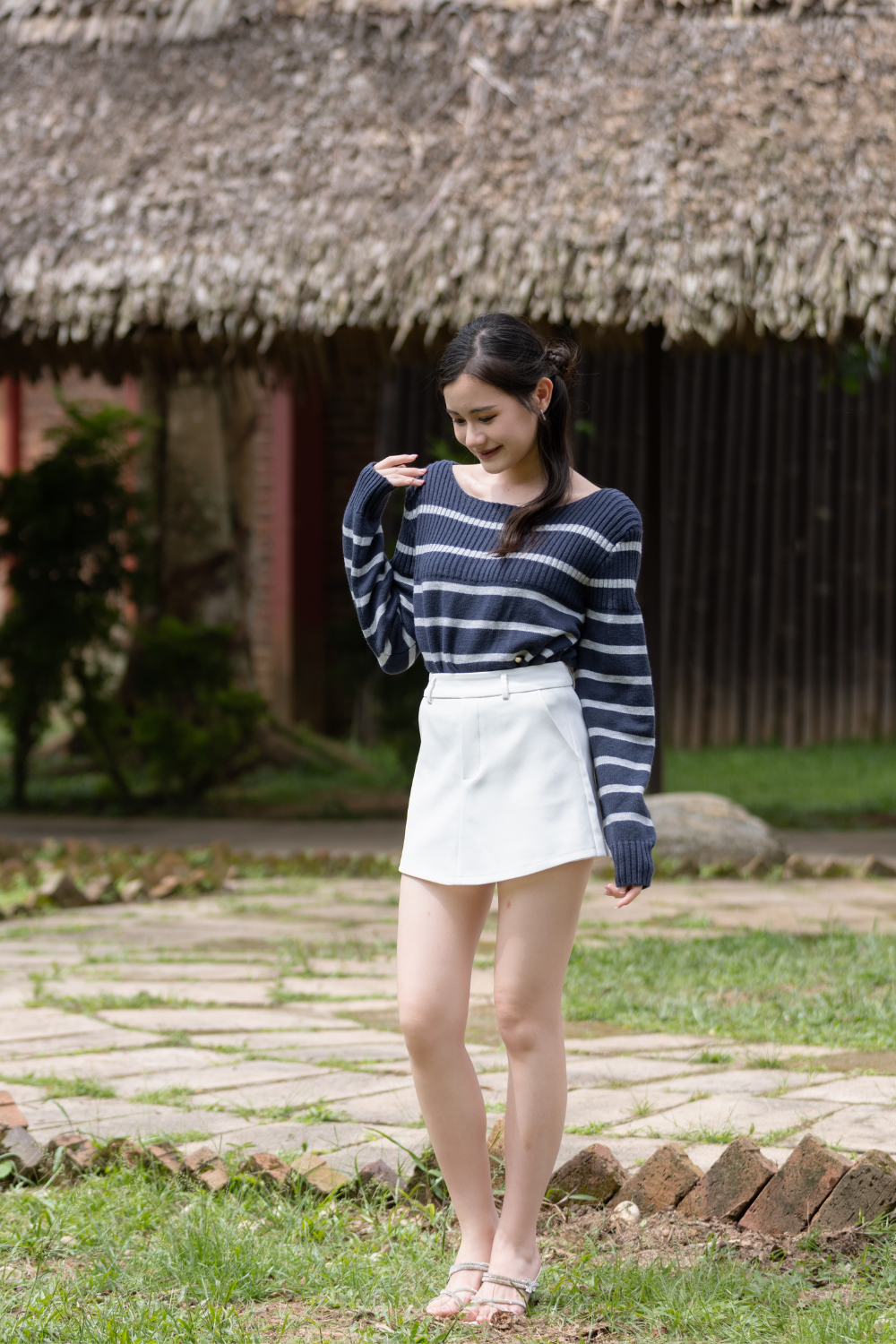 [RESTOCK] Ranae Curve Hem Skort Ivory