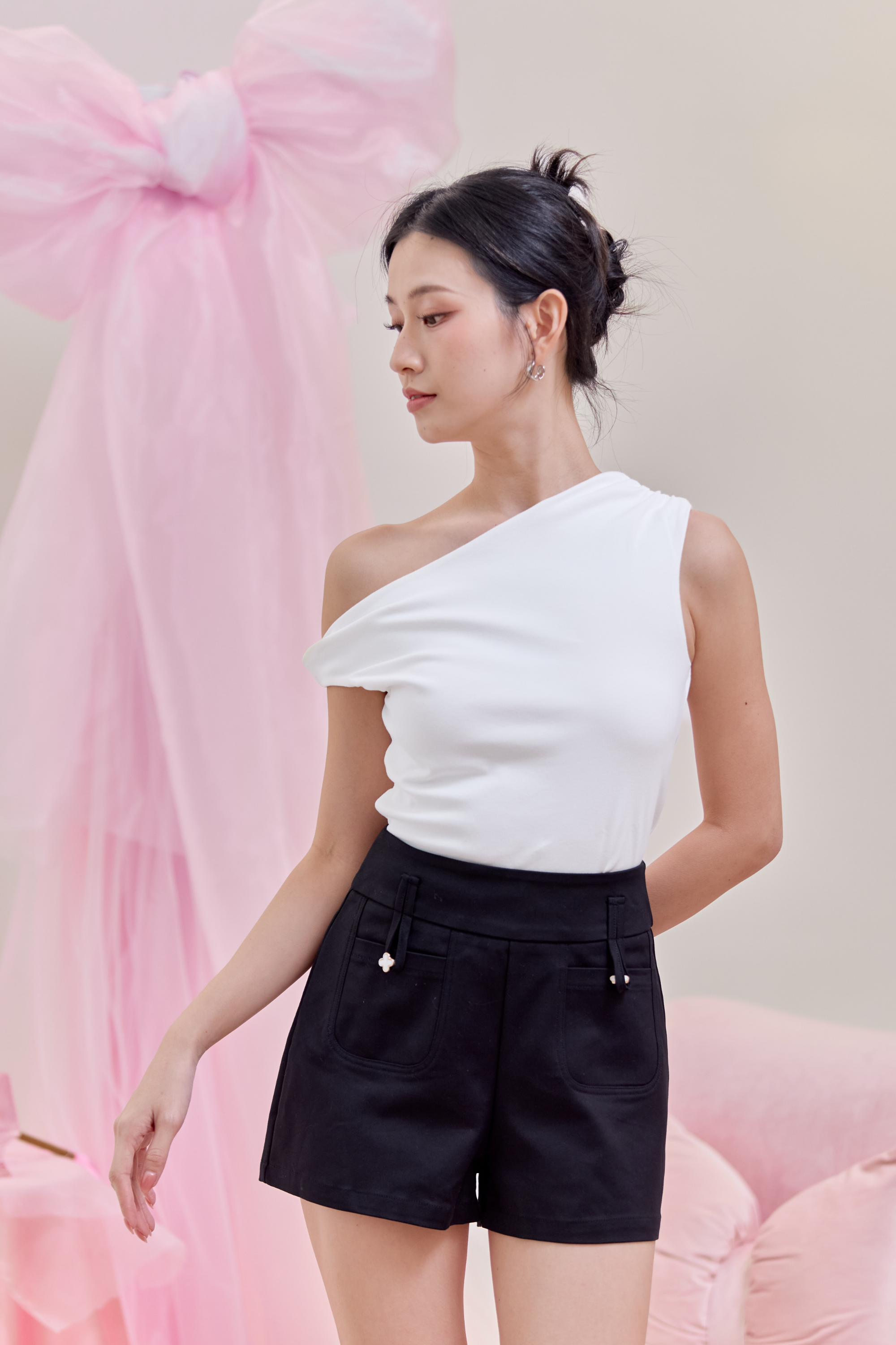 トップス eaphi MULTI SHOULDER PARTS RIB TOPS tops