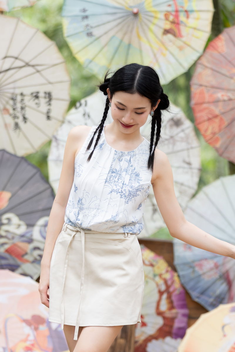 Isolde Pleated Top Ivory