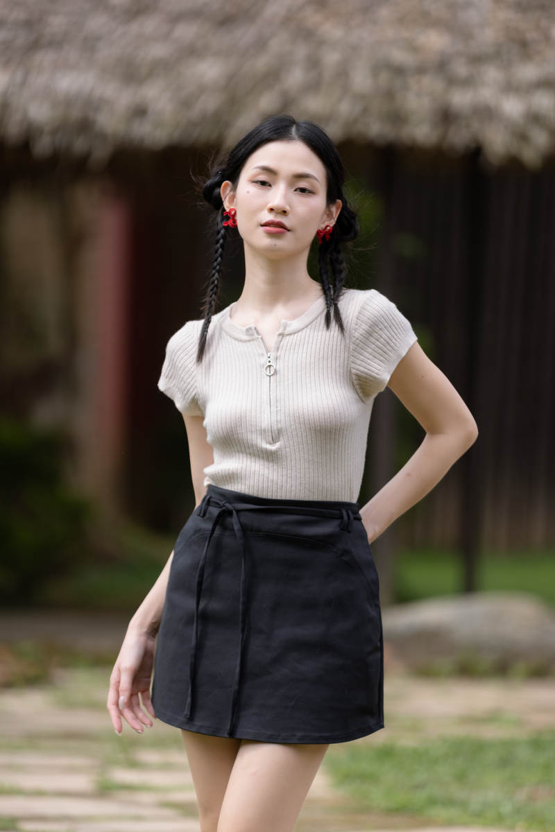 Vesper A-line Skirt Black