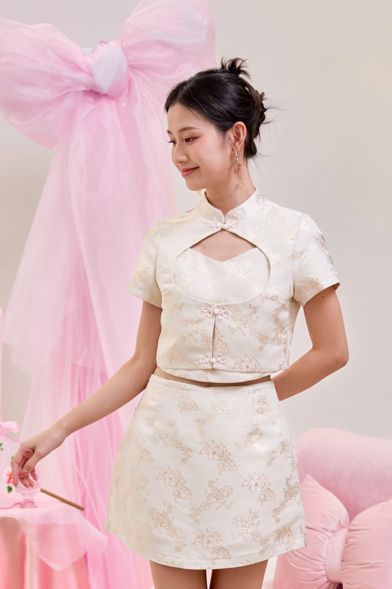 Hua Cheongsam Skort Cream