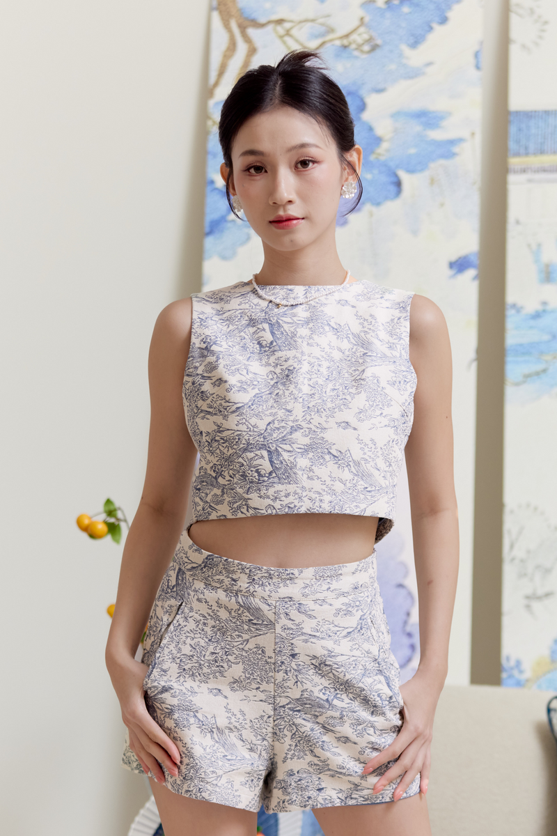 [Backorder] Toile De Jouy Shorts Light Blue