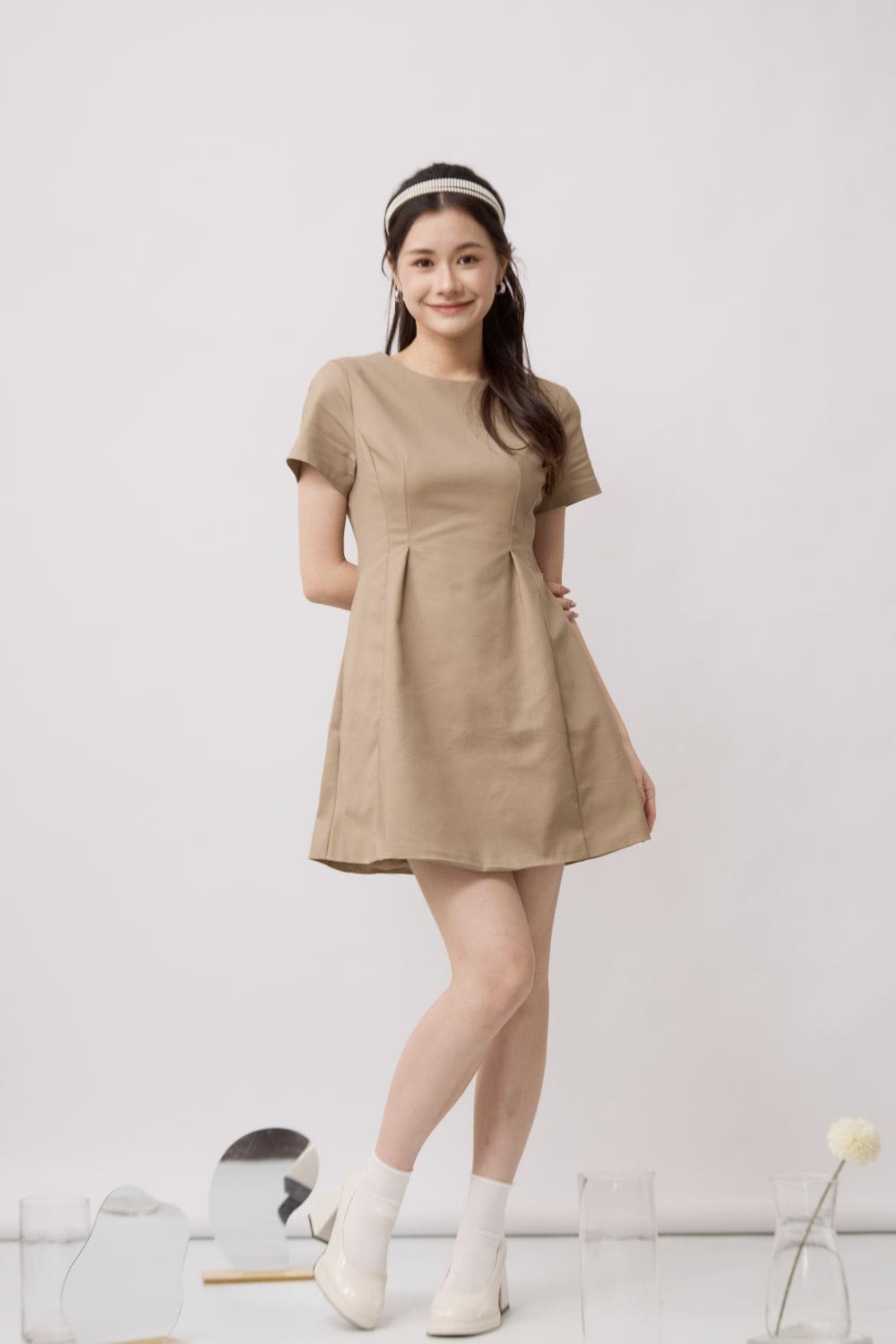 Elysia Tailored Dress Khaki