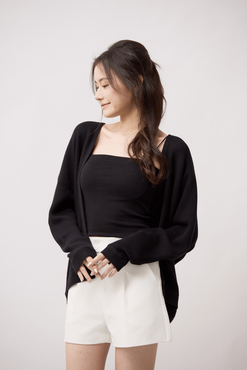 Eloise Oversized Knit Cardigan Black